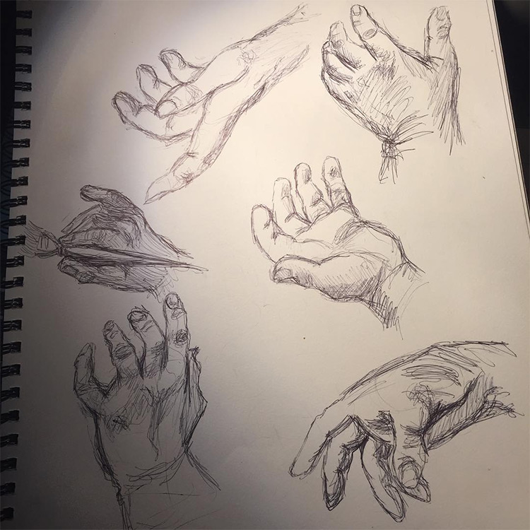 Rough quick sketch hands