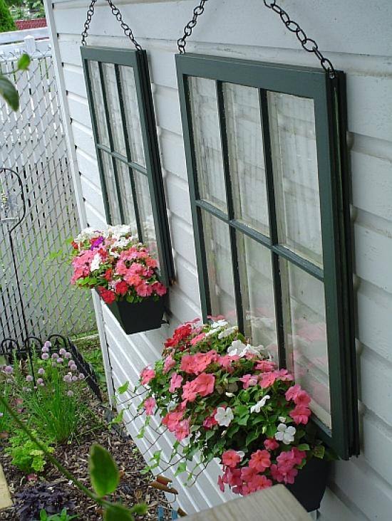 Window planters for wall decor