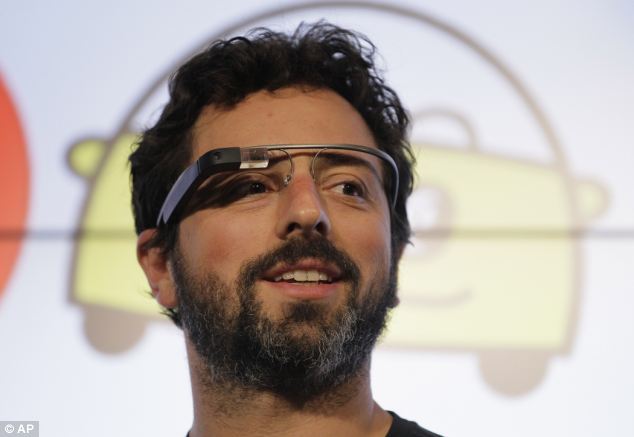 Google co-founder Sergey Brin wearing Glass, the firm