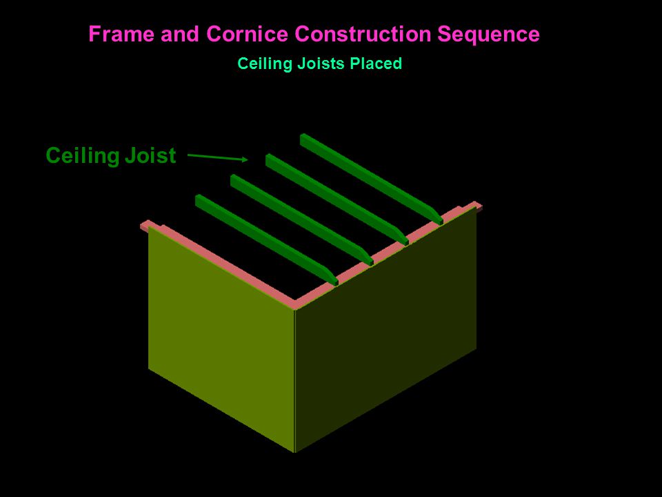 Ceiling Joist Frame and Cornice Construction Sequence Ceiling Joists Placed