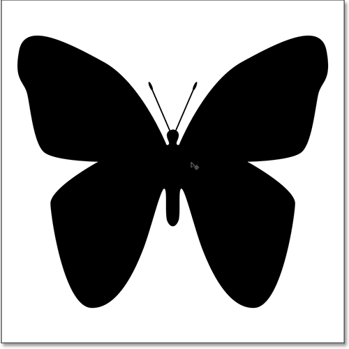 Moving the buttterfly shape into the center of the document.