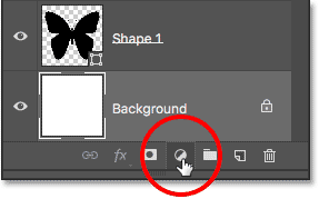 Clicking the New Fill or Adjustment Layer icon.