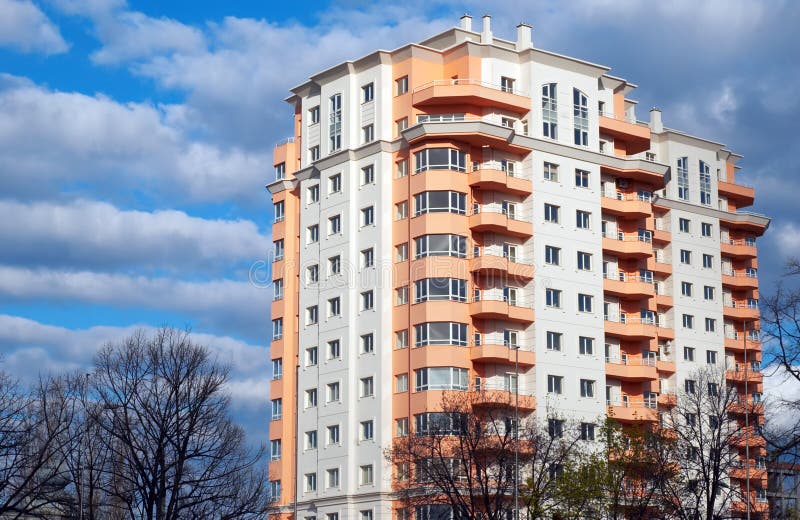 Apartments block, dream house. Just built modern apartments block, dream house royalty free stock photo