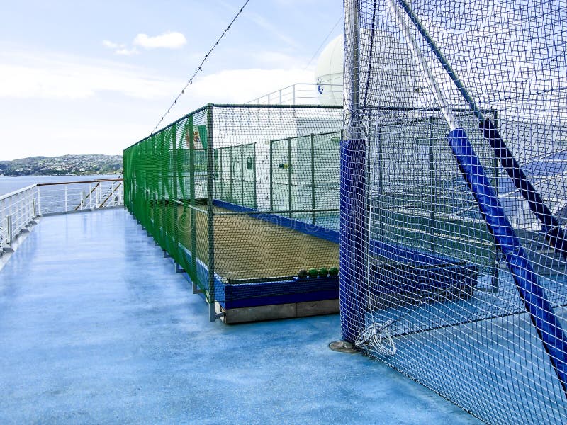 Boules court on board the cruise ship Costa Magica of the shipping company Costa Cruises. On the Baltic Sea  - June 1, 2009: Boules court on board the cruise royalty free stock photos