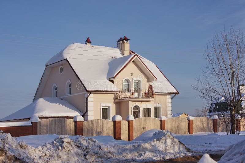 Beautiful modern cottage in the city of Perm stock photos