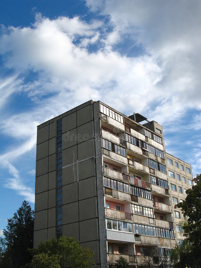 Block house. Soviet time old block house in Vilnius, Lithuania royalty free stock photos