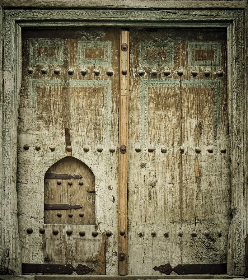 Close-up image of ancient doors royalty free stock photo