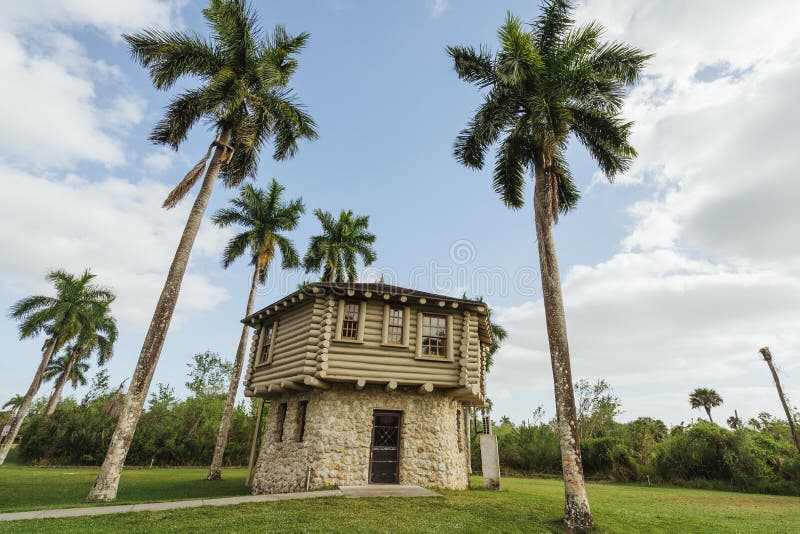 Collier-Seminole State Park, Florida - Block House. Built by Barron Collier stock image