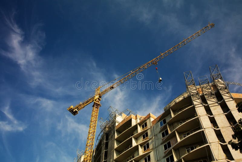 Construction work site stock photo