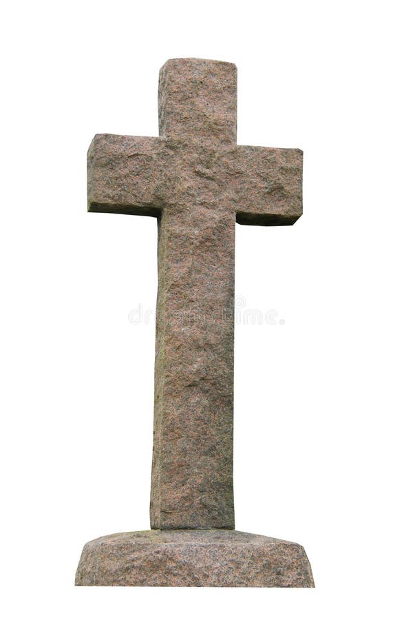 Cross on a Plinth. A Stone Memorial Cemetery Cross on a Plinth royalty free stock photo