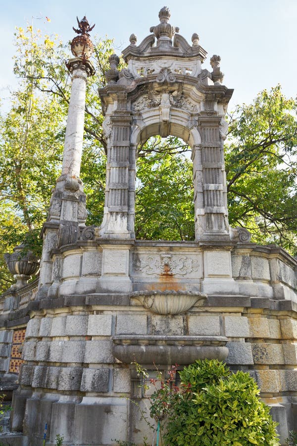 Decorative arch in garden of Massandra Palace. In Crimea stock image