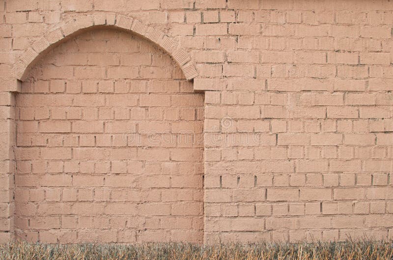 Decorative brick arch. In old building royalty free stock photos