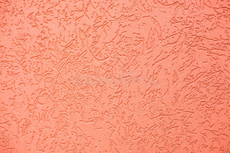 Decorative plaster `bark beetle` orange or terracotta color royalty free stock photo