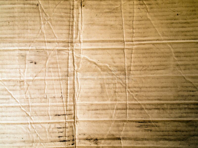 Dirty Brown crumpled card board. Paper background stock photo