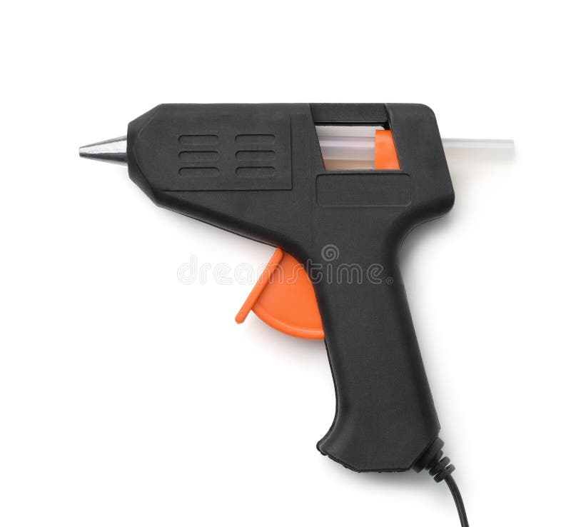 Electric hot glue gun. Isolated on white stock photography