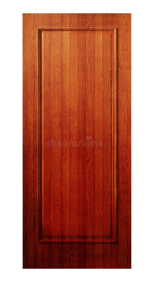 Entrance wooden door on a white stock photos