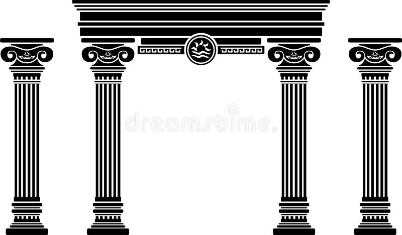 Fantasy arch and columns. Stencil. sixth variant. vector illustration vector illustration