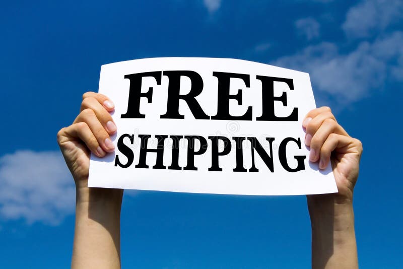 Free shipping. Concept, text written on paper royalty free stock photos