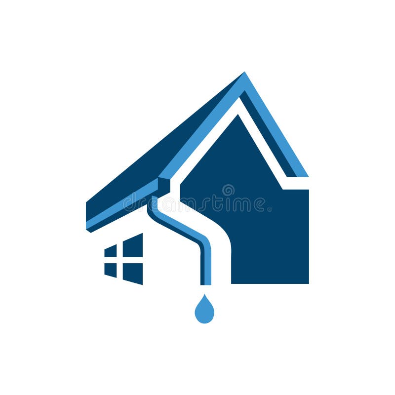 house roof gutter logo design. home pipe installation vector template illustrations royalty free illustration