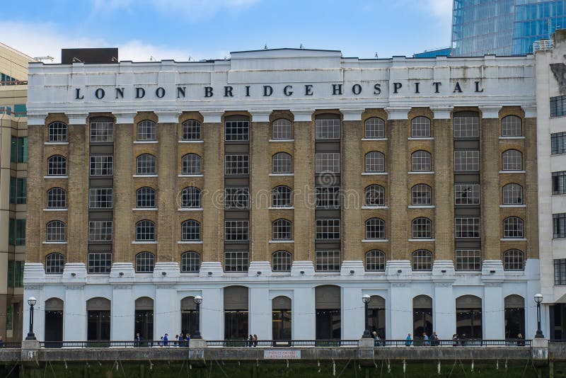 London Bridge Hospital Facade, a Private Hospital on the South Bank of the River Thames in London royalty free stock image