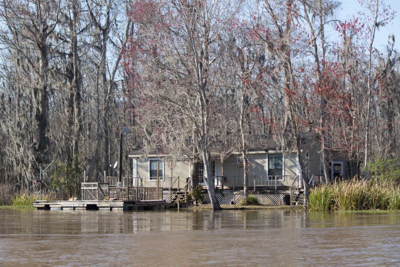 Louisiana Swamp House. House on a swamp near New Orleans royalty free stock photos