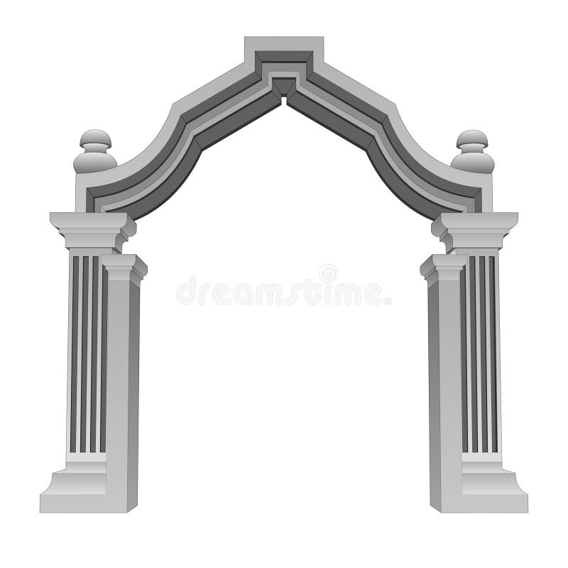 Marble stone baroque entrance gate frame vector. Illustration vector illustration