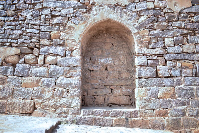 Old Fort Rock Stone Wall Texture of arch Design For Background Dirty Old Texture Stock Photograph. Image royalty free stock images