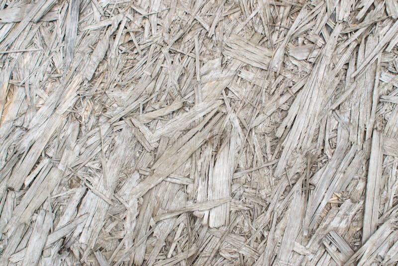 Old Grey Chipboard Osb Panel Texture. Old grey chipboard background top view. Aged osb panel texture or pressed and glued wood chips backdrop royalty free stock photography