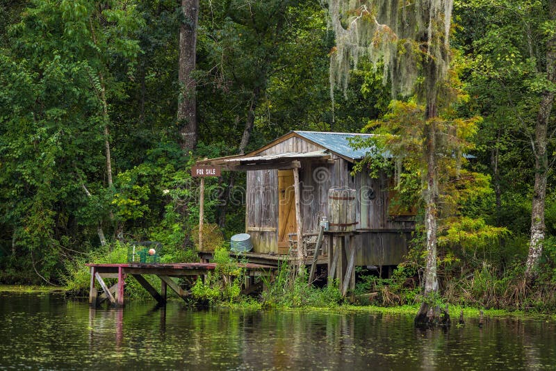 Old house in a swamp in New Orleans. Louisiana USA stock photography
