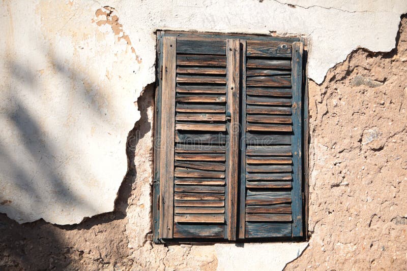 Old wooden windows in serbian village royalty free stock image