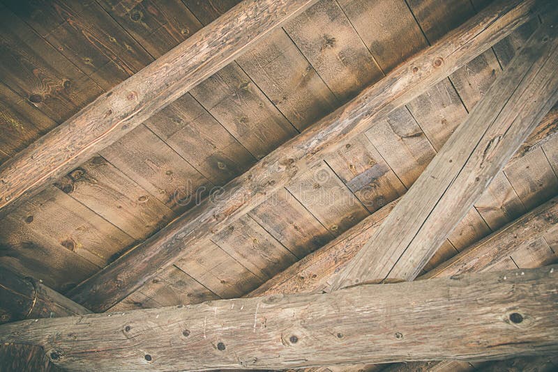Parts of a wooden house made of logs royalty free stock image
