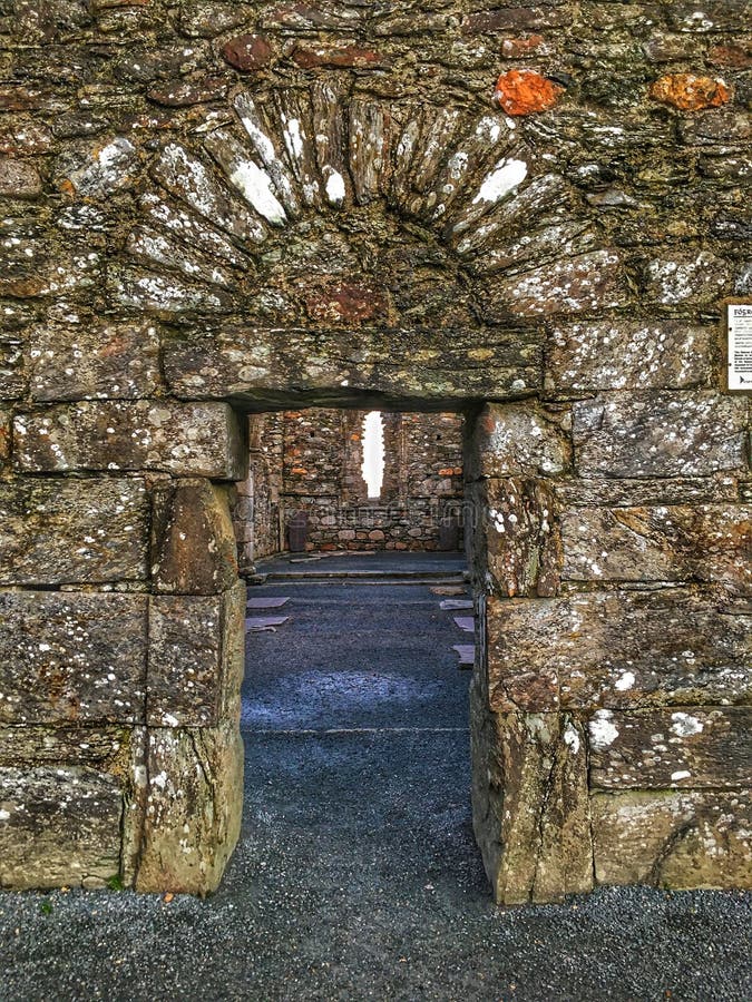 Archway Doorway of The Priests` House Glendalough County Wicklow Ireland. This is a picture of an Archway Doorway of The Priests` House Glendalough County royalty free stock photo