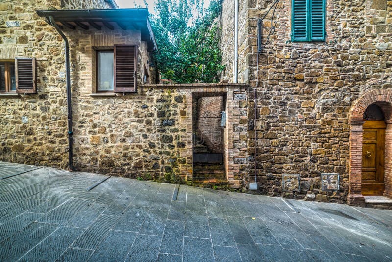 Rustic facades in Tuscany. Italy stock photo