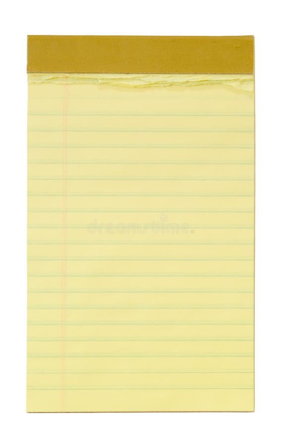 Small Yellow Lined Notepad. With clipping path stock images