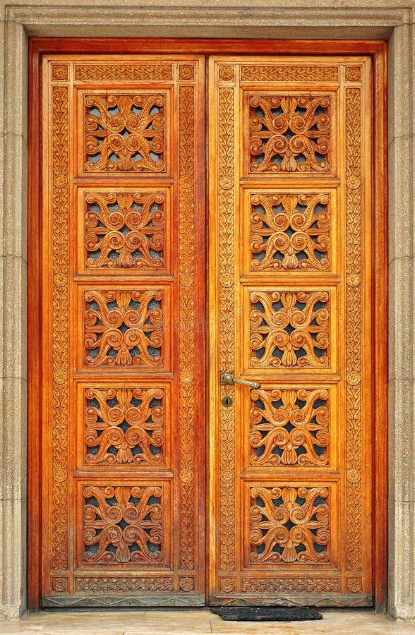 Wooden Entrance Door royalty free stock images