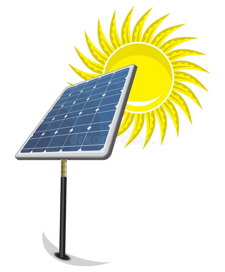 Панель солнечных батарей и солнце бесплатная иллюстрация